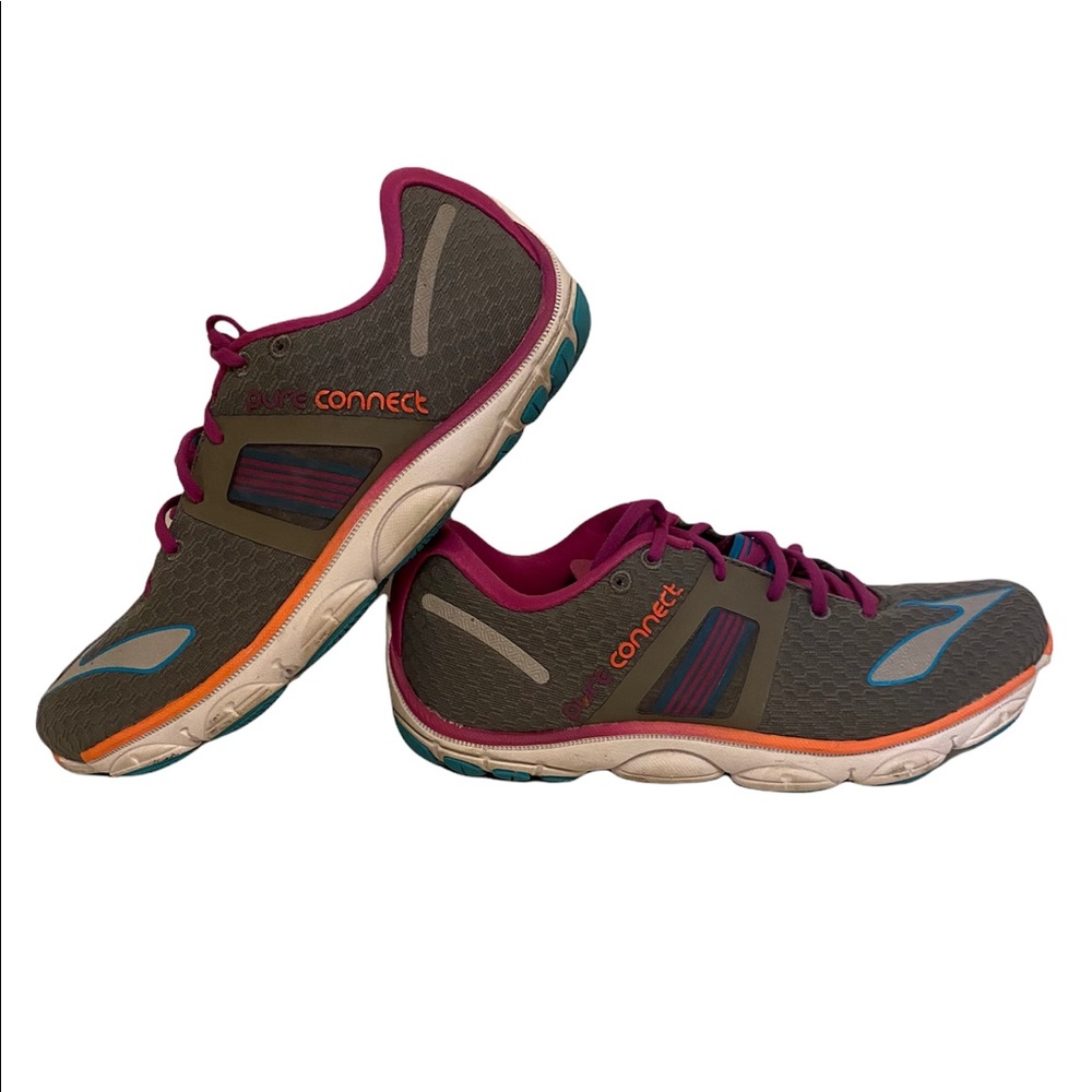 Brooks Womens Pure Connect 4 1201761B038 Gray Running Shoes Sneakers Size 8 B